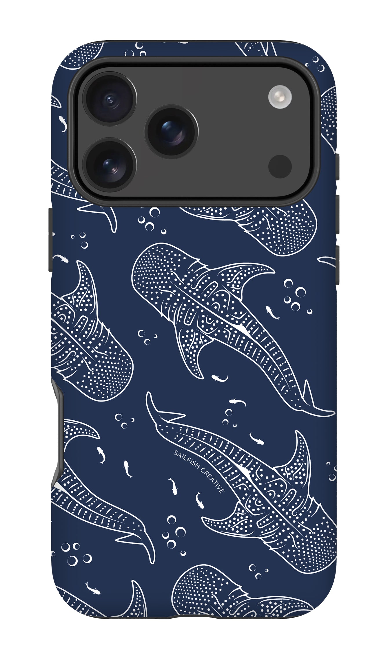 iPhone Tough Phone Case - Whale Sharks Pattern Navy