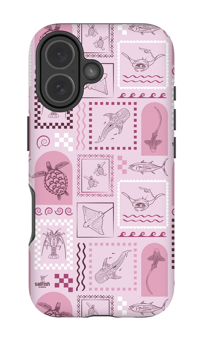 iPhone Tough Phone Case - Arches Print Orchid