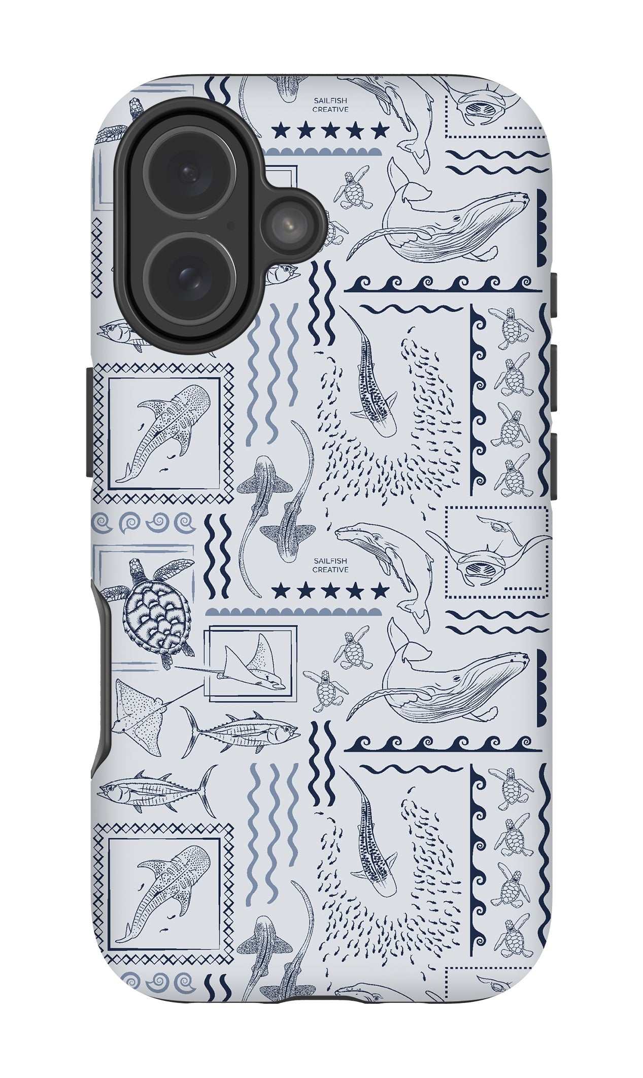 iPhone Phone Case - Busy Print Overcast Blue
