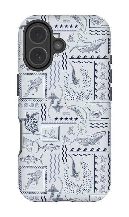 iPhone Phone Case - Busy Print Overcast Blue