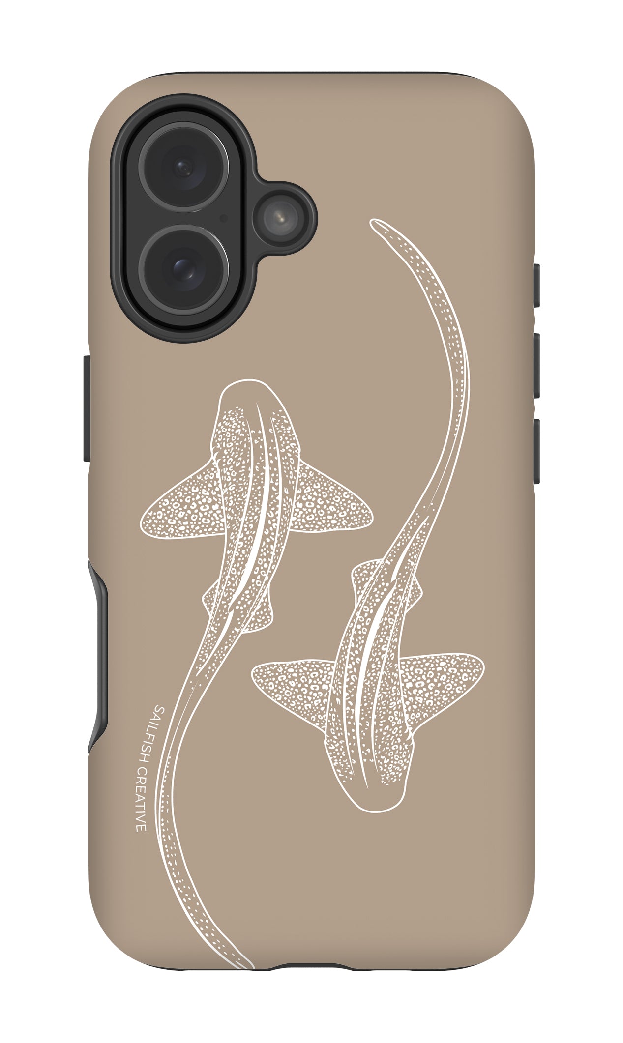 iPhone Tough Phone Case - Leopard Sharks Outline Natural