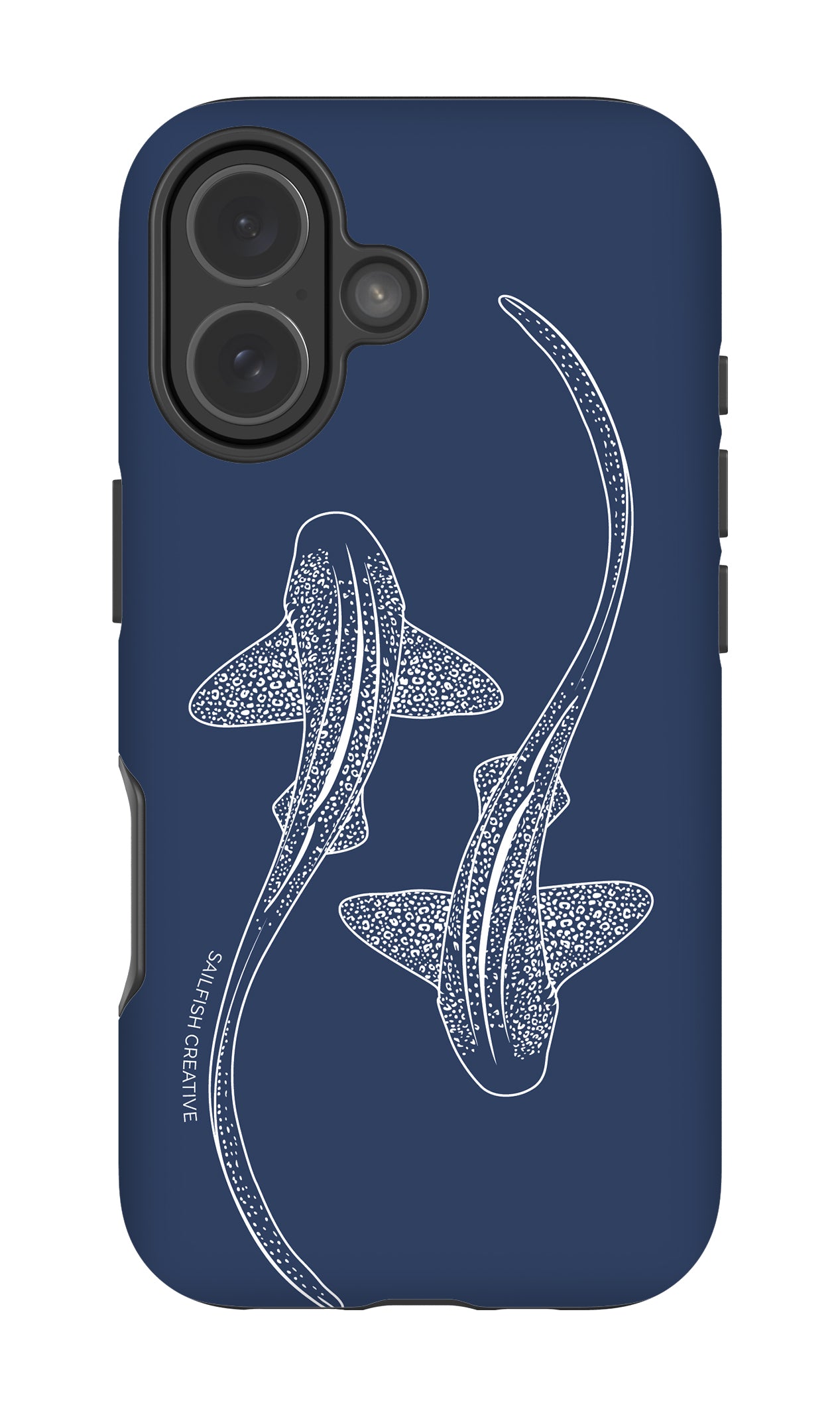 iPhone Tough Phone Case - Leopard Sharks Outline Navy