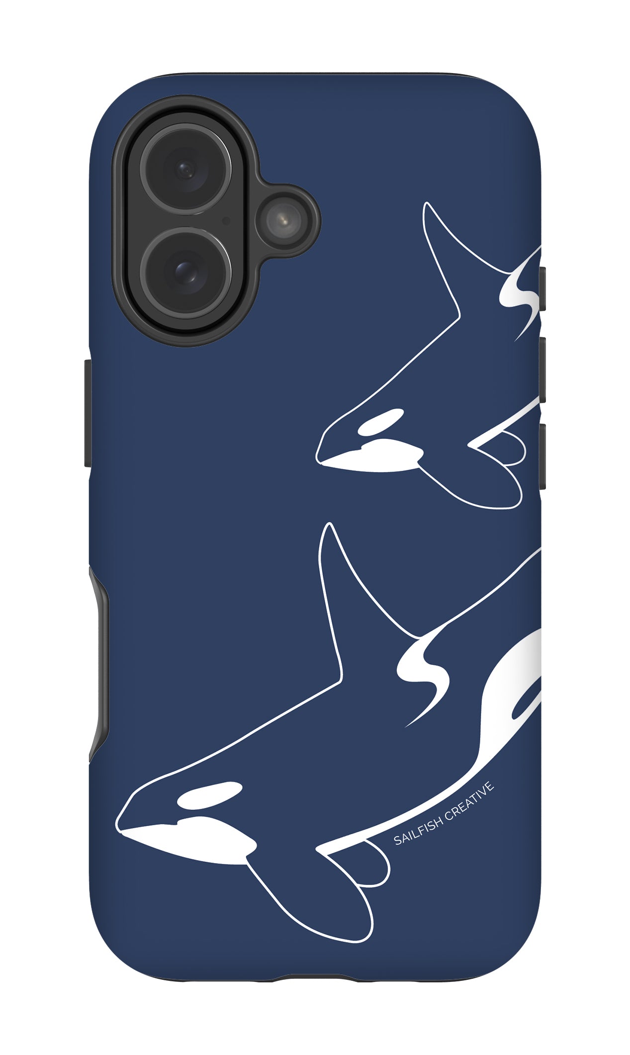 iPhone Tough Phone Case - Orca Outline Navy