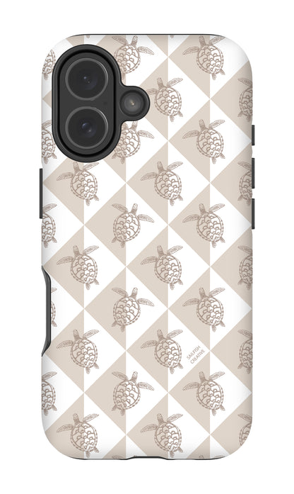 iPhone Tough Phone Case - Turtle Diamonds Neutral