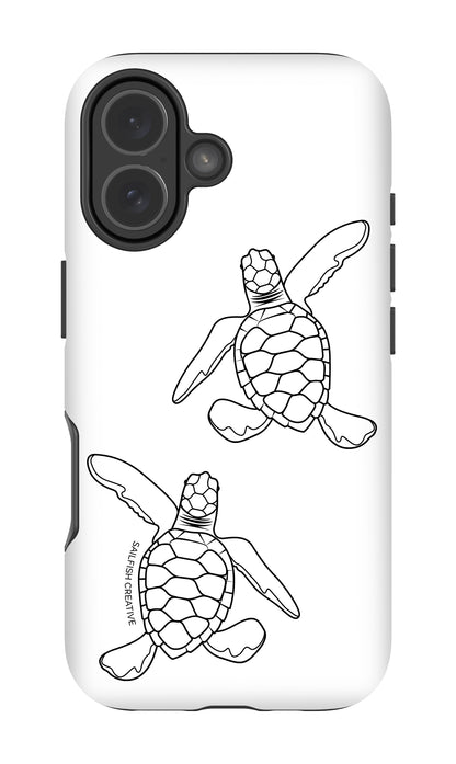 iPhone Tough Phone Case - Turtle Hatchlings Outline