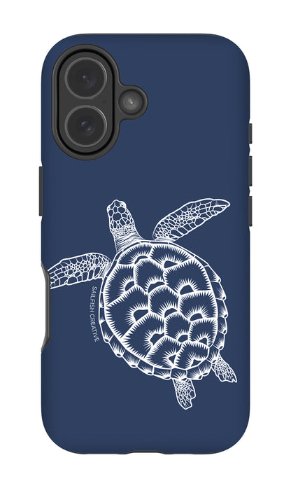 iPhone Phone Case - Turtle Outline Navy