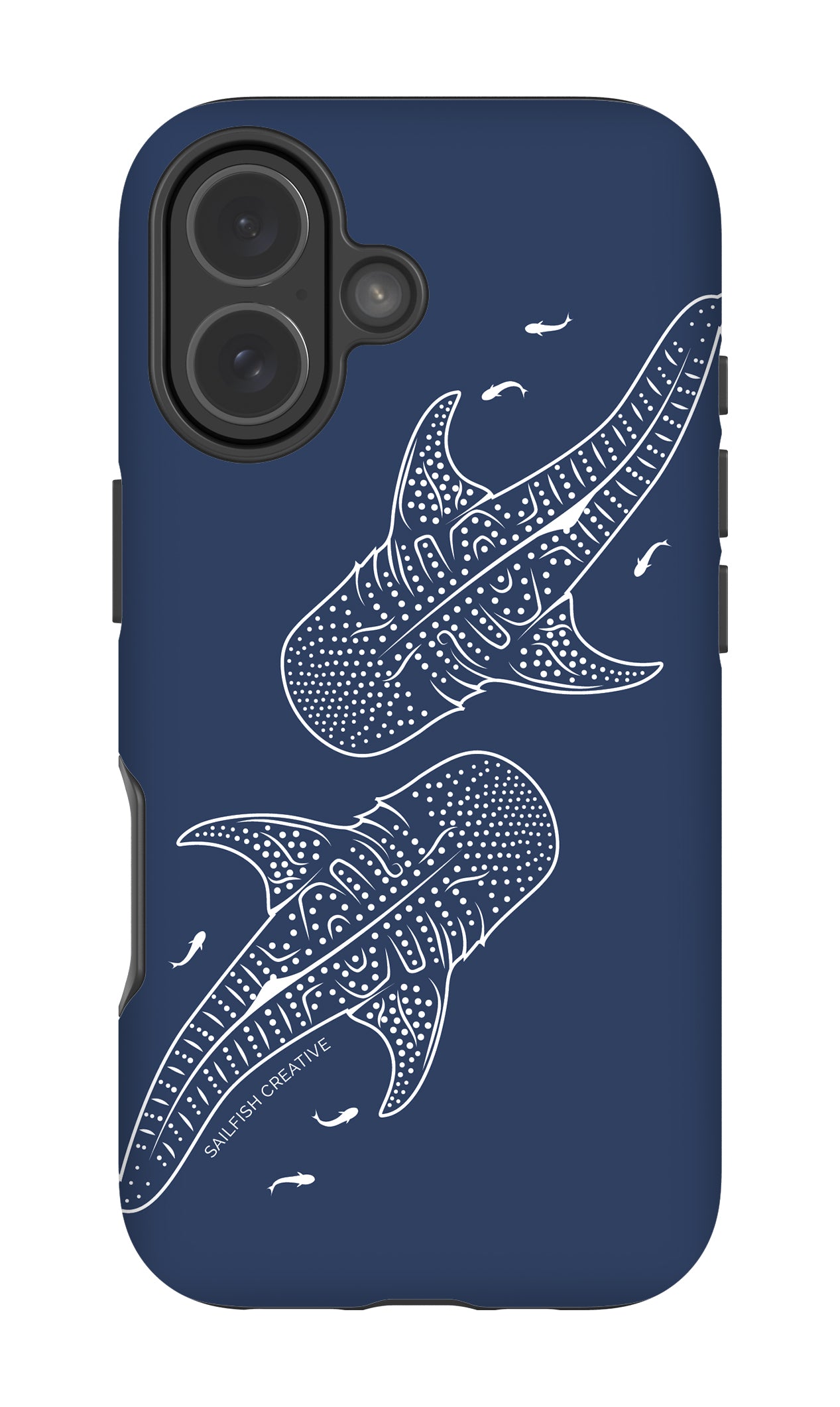 iPhone Tough Phone Case - Whale Sharks Outline Navy