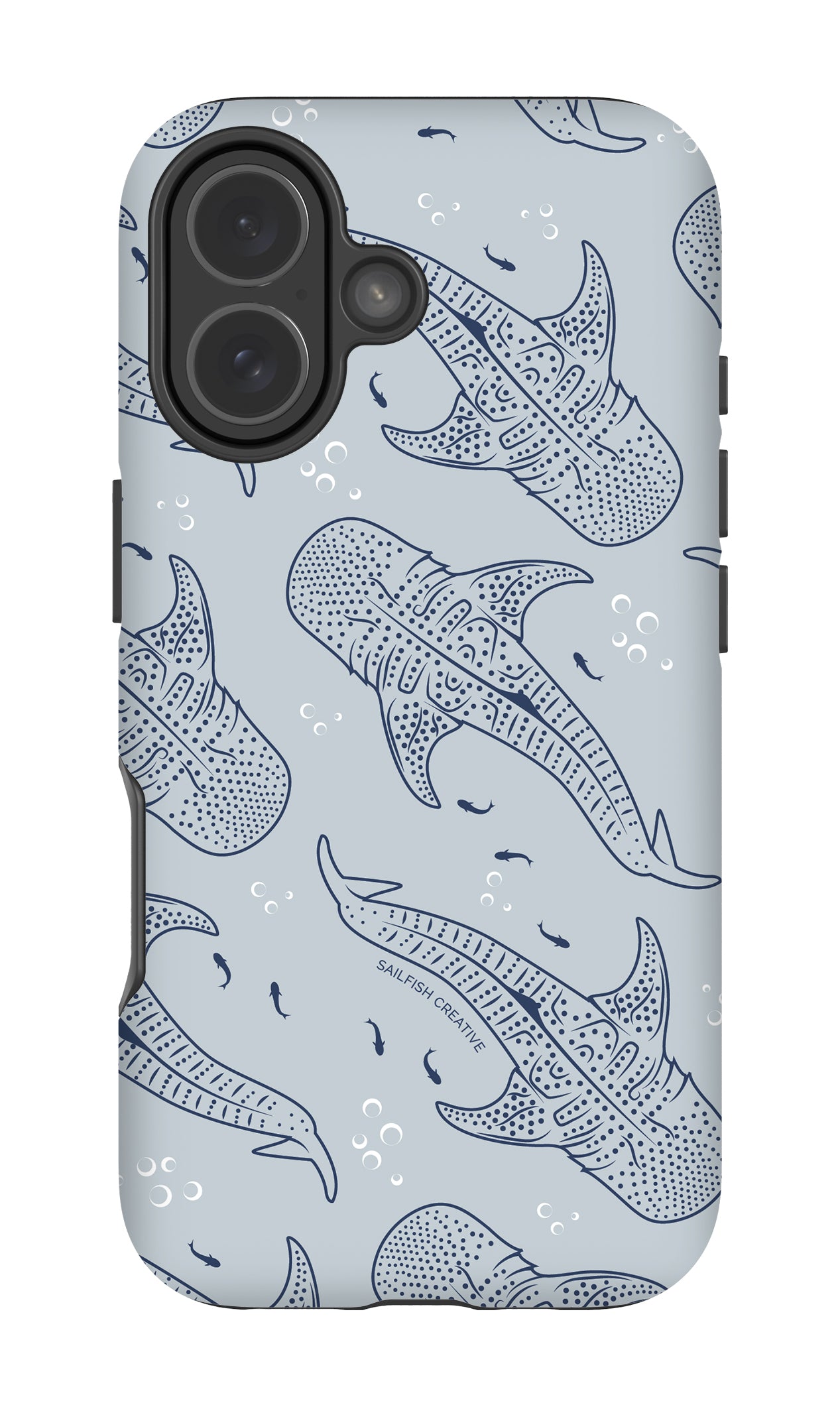 iPhone Tough Phone Case - Whale Sharks Pattern Overcast Blue