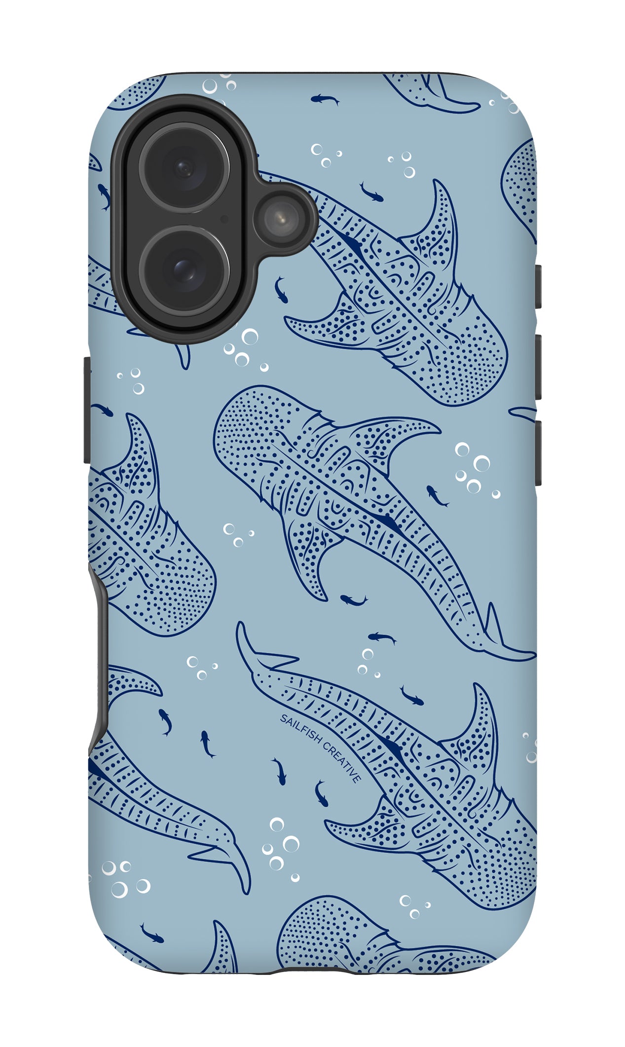 iPhone Tough Phone Case - Whale Sharks Pattern Blues