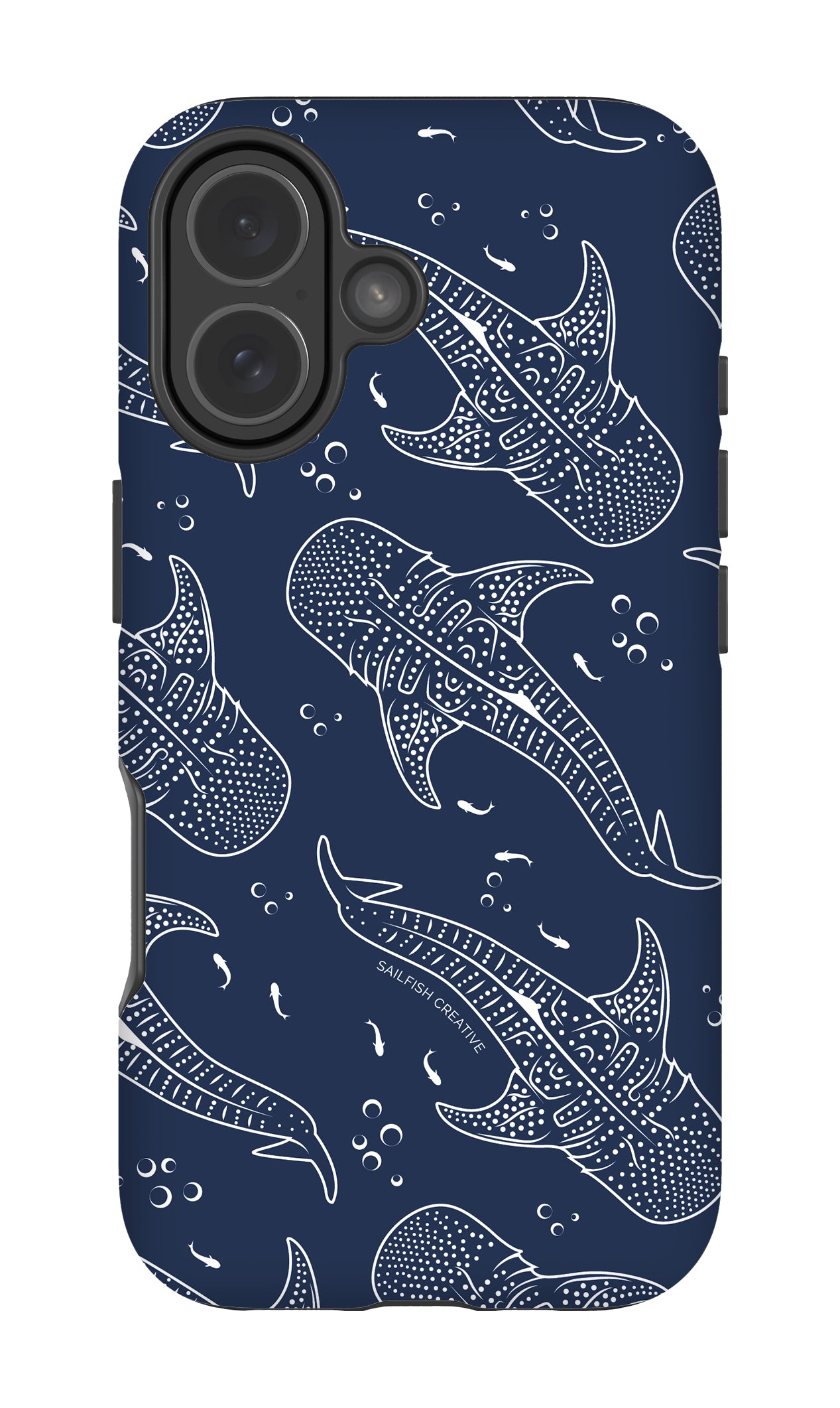 iPhone Tough Phone Case - Whale Sharks Pattern Navy