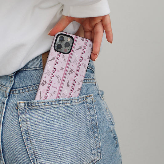 iPhone Tough Phone Case - Candy Stripes Orchid