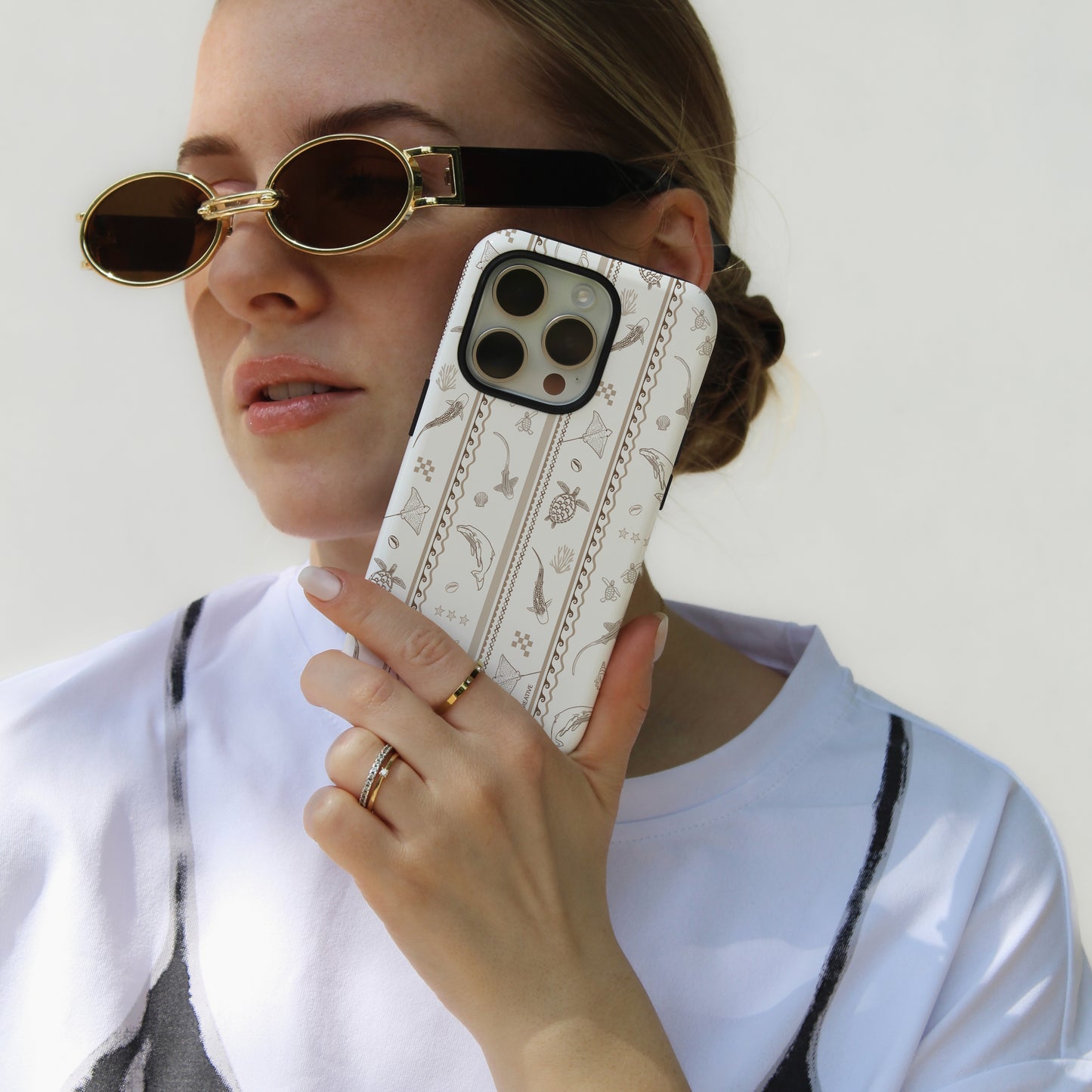 iPhone Tough Phone Case - Candy Stripes Beige
