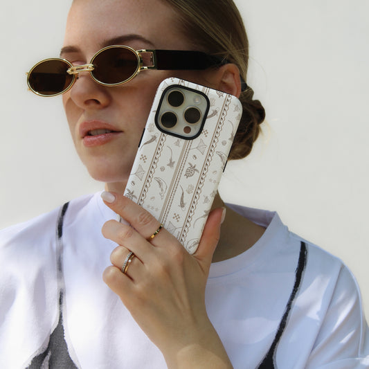 iPhone Tough Phone Case - Candy Stripes Beige