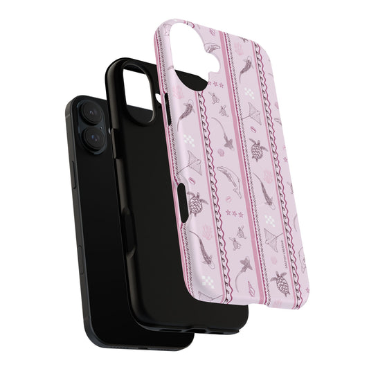 iPhone MagSafe Tough Phone Case - Candy Stripes Orchid