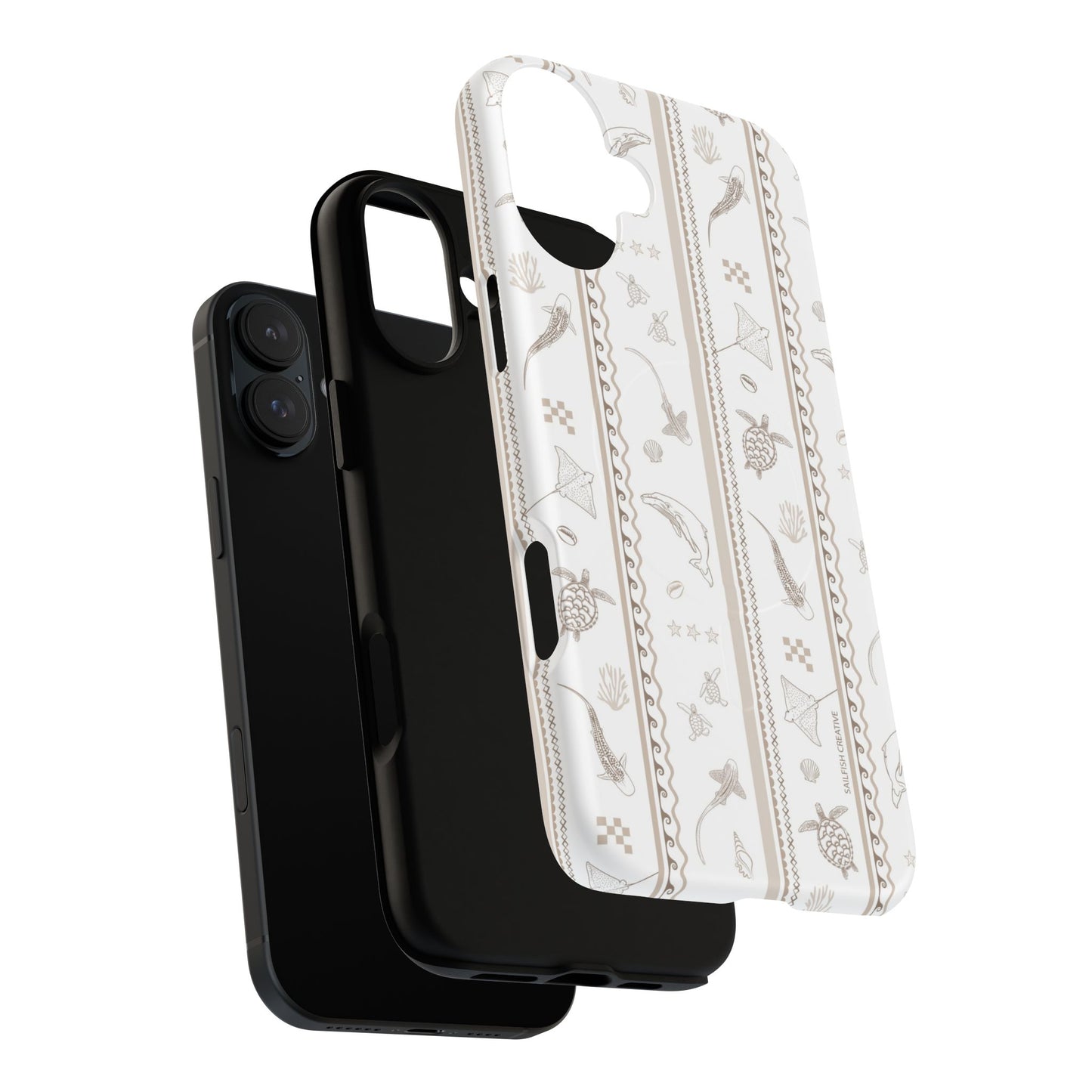 iPhone MagSafe Tough Phone Case - Candy Stripes Beige