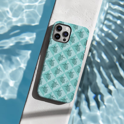 iPhone Tough Phone Case - Turtle Diamonds Teal