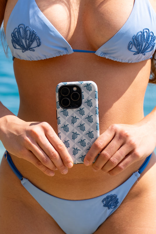 iPhone Tough Phone Case - Turtle Diamonds Coastal Storm