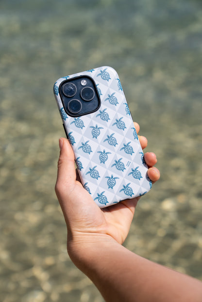 iPhone Tough Phone Case - Turtle Diamonds Coastal Storm