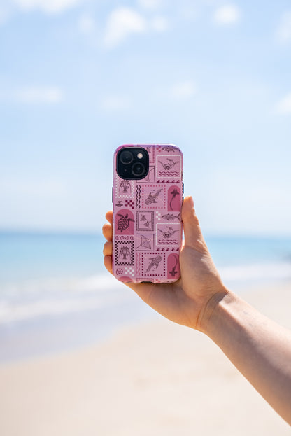 iPhone MagSafe Tough Phone Case - Arches Print Orchid