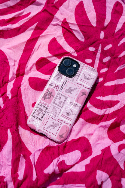 iPhone MagSafe Tough Phone Case - Arches Print Orchid