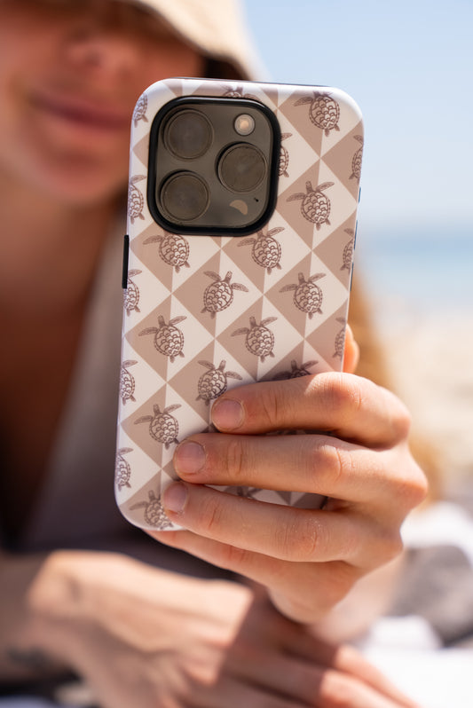 iPhone Phone Case - Turtle Diamonds Neutral