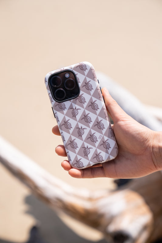 iPhone Tough Phone Case - Turtle Diamonds Neutral