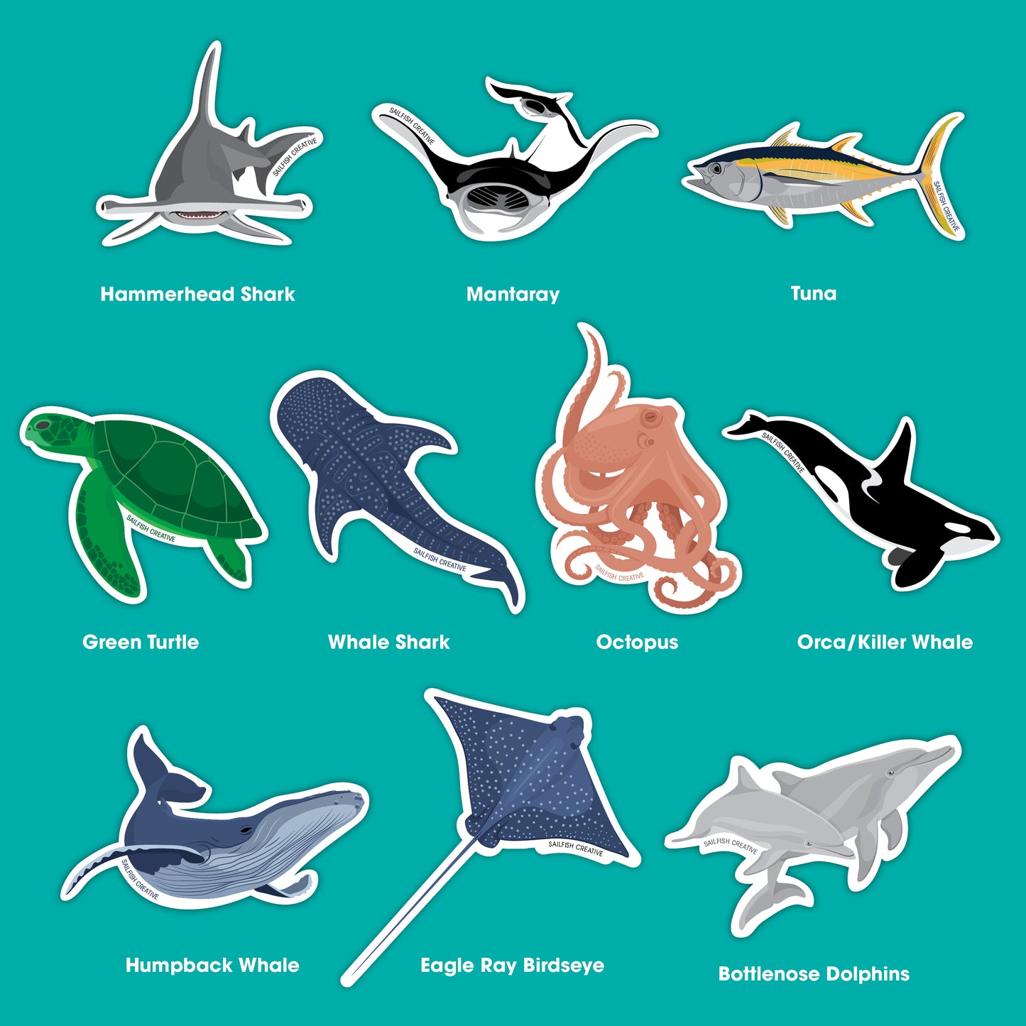 10 STICKERS - Build a Bundle - Sailfish Creative