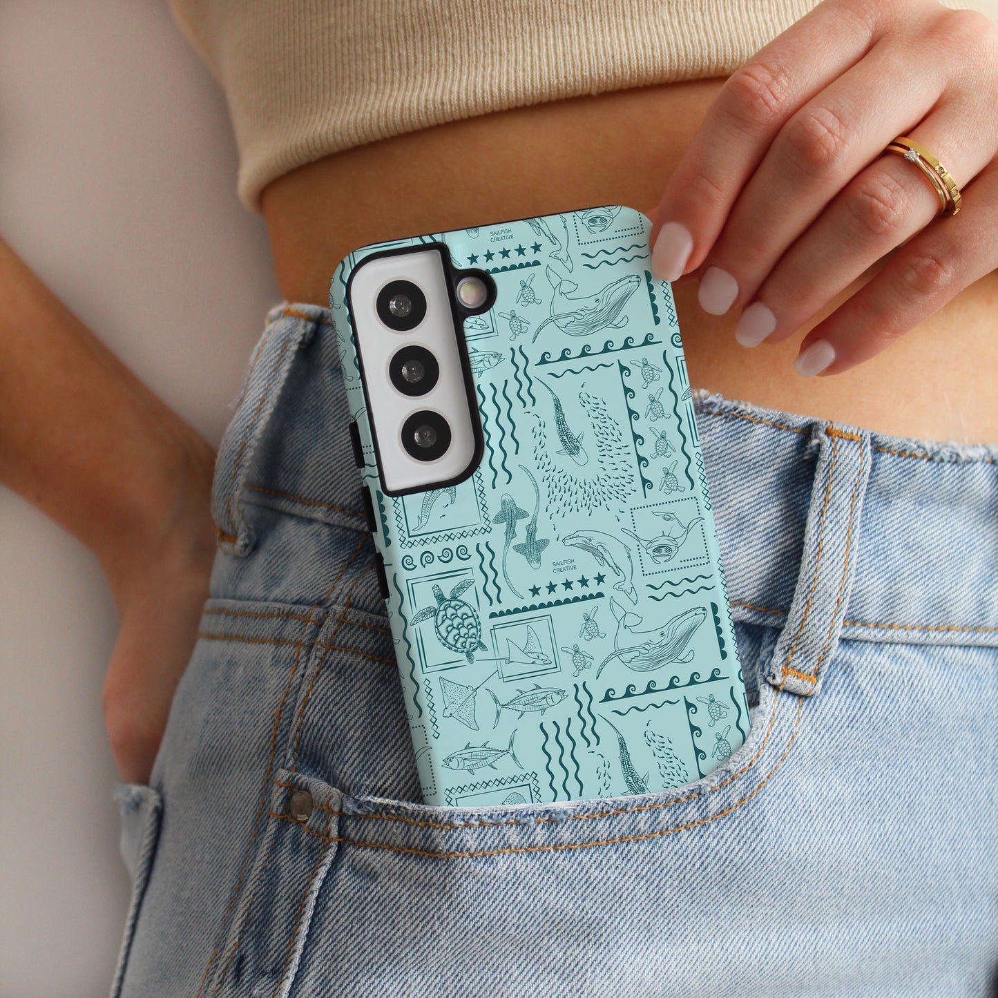 Samsung Tough Case - Busy Print Teal