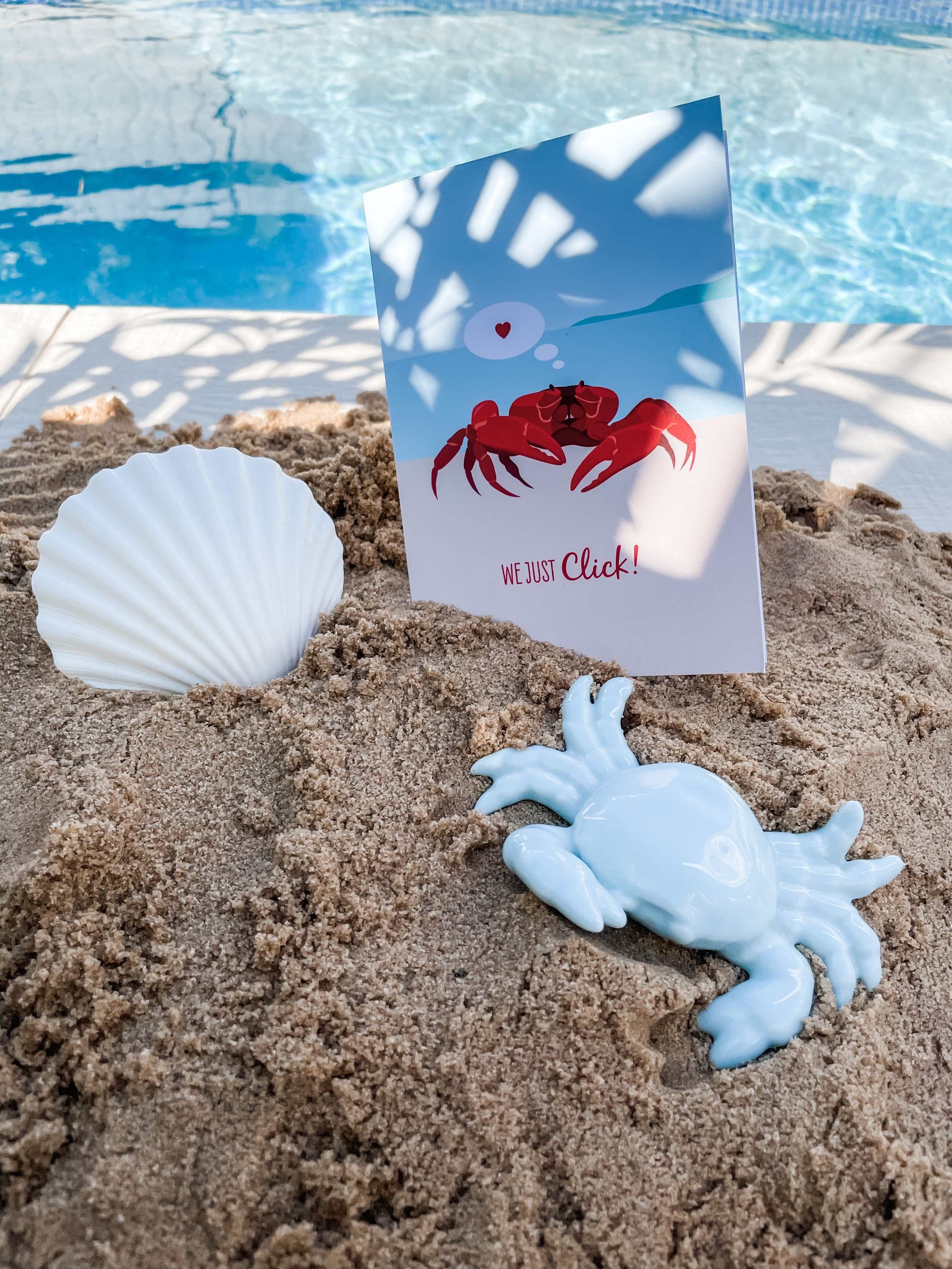 Lovers Card - Red CrabThis funny Red Crab greeting card with envelope is the perfect way to send an ocean lover some love.
DETAILS:

Digital illustration and design
Printed on 100% post cGreeting CardsSailfish Creative