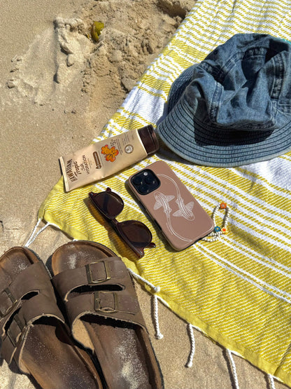 iPhone Tough Phone Case - Leopard Sharks Outline Natural