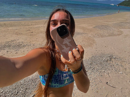 iPhone Tough Phone Case - Leopard Sharks Outline Natural
