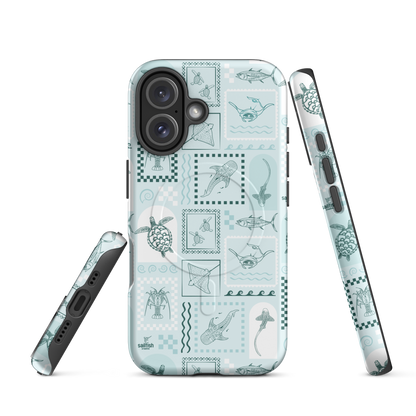 iPhone MagSafe Tough Phone Case - Arches Print Teal
