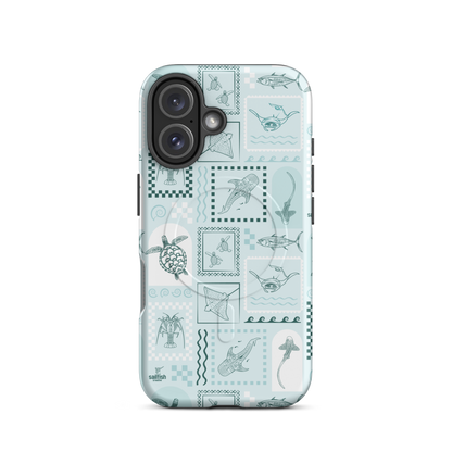 iPhone MagSafe Tough Phone Case - Arches Print Teal