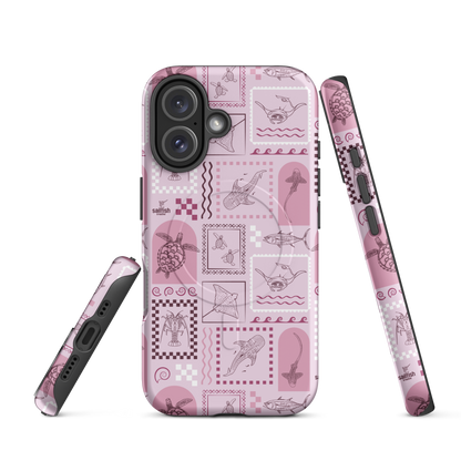 iPhone MagSafe Tough Phone Case - Arches Print Orchid
