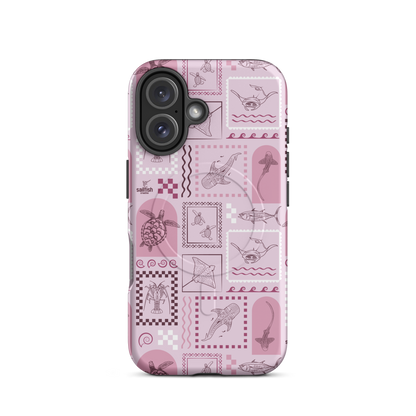 iPhone MagSafe Tough Phone Case - Arches Print Orchid