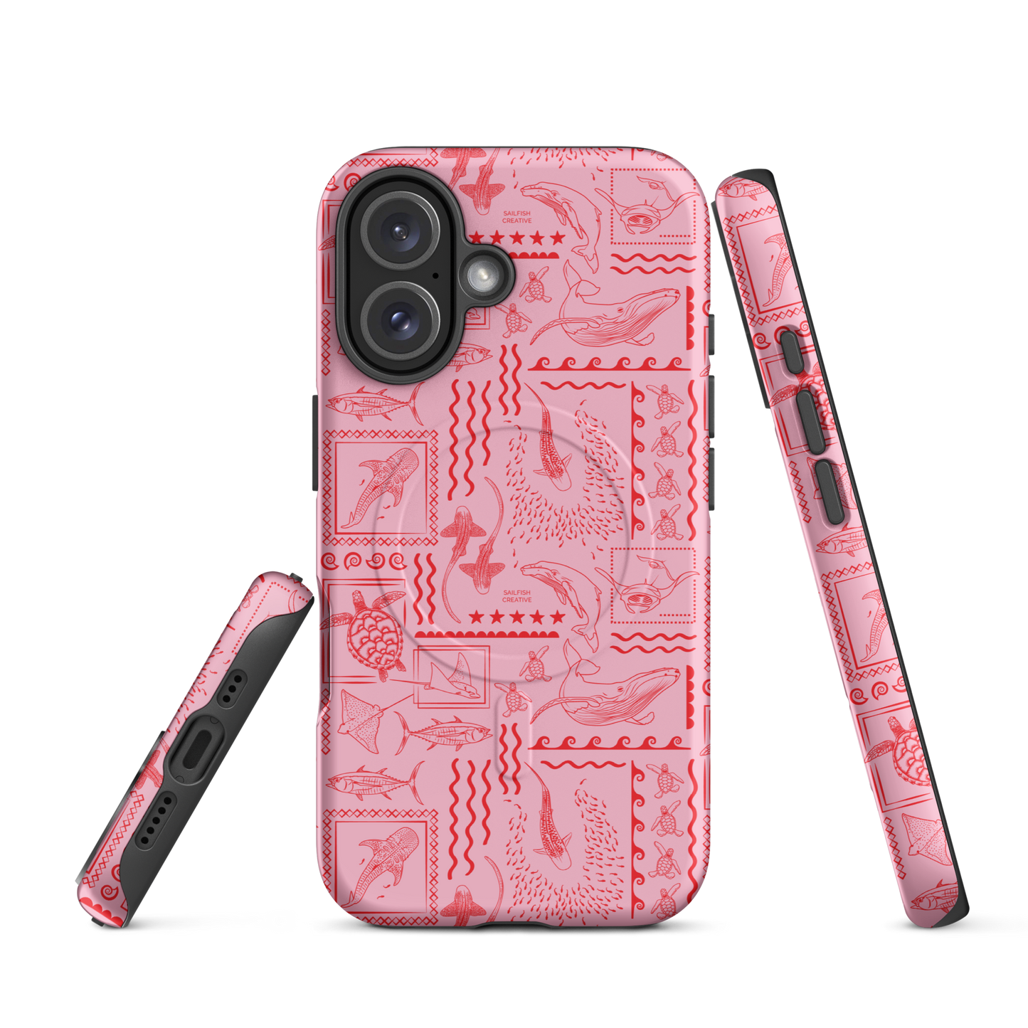iPhone MagSafe Tough Phone Case - Busy Print Pink