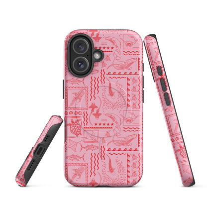 iPhone MagSafe Tough Phone Case - Busy Print Pink