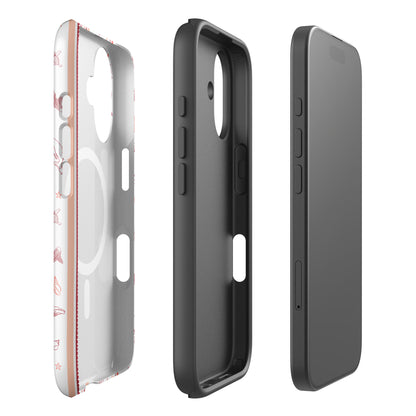 iPhone MagSafe Tough Phone Case - Candy Stripes Coral