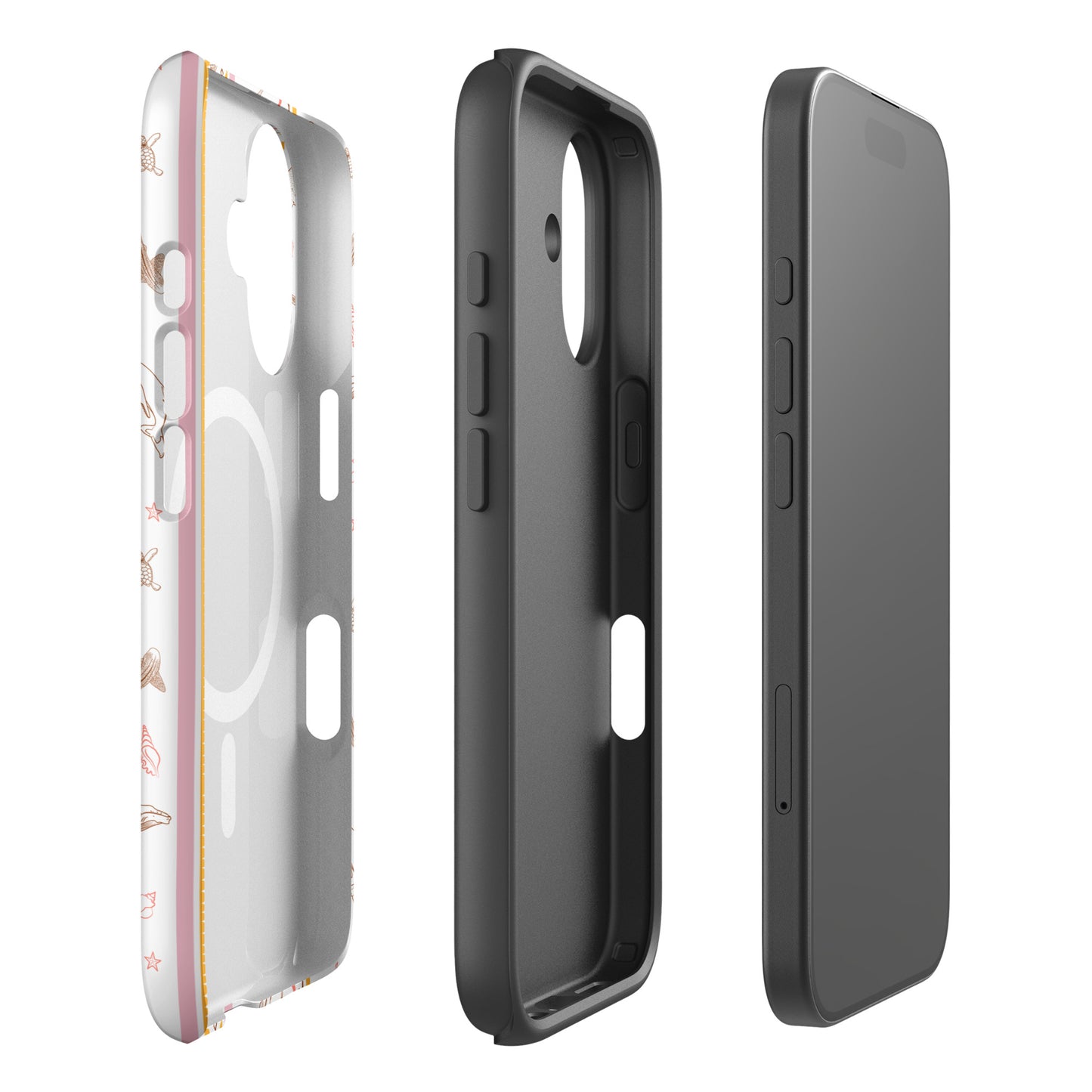 iPhone MagSafe Tough Phone Case - Candy Stripes on White