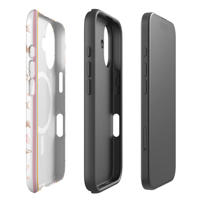 iPhone MagSafe Tough Phone Case - Candy Stripes on White