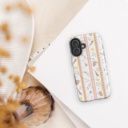 iPhone MagSafe Tough Phone Case - Candy Stripes on White