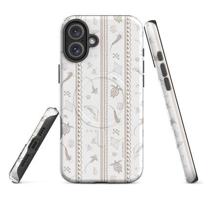 iPhone MagSafe Tough Phone Case - Candy Stripes Beige