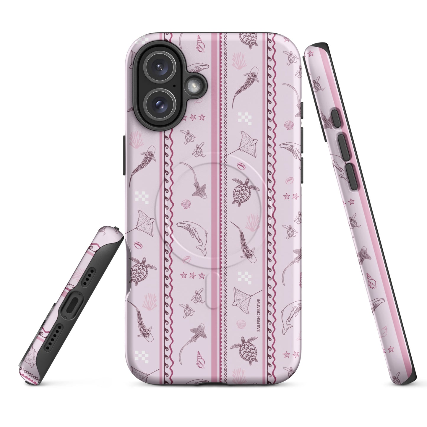 iPhone MagSafe Tough Phone Case - Candy Stripes Orchid