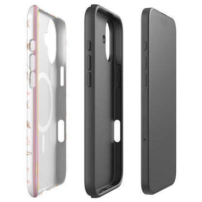 iPhone MagSafe Tough Phone Case - Candy Stripes on White