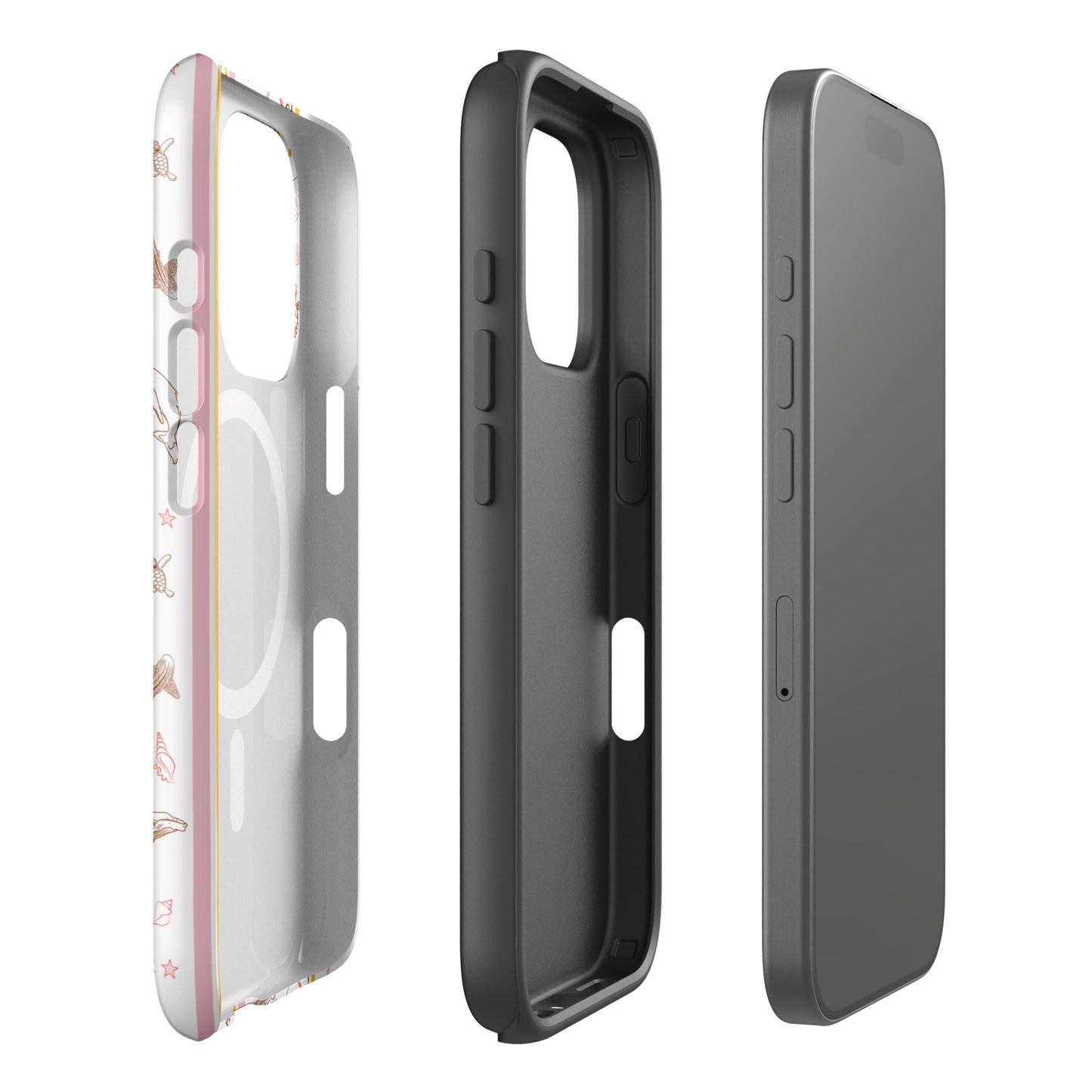 iPhone MagSafe Tough Phone Case - Candy Stripes on White