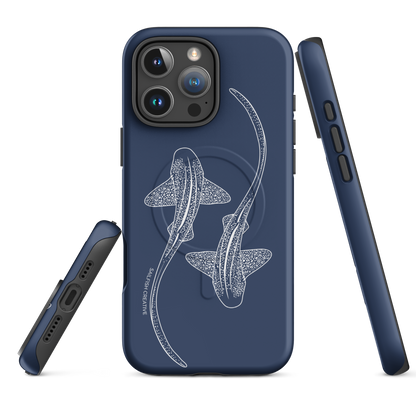iPhone MagSafe Tough Case - Leopard Shark Outline Navy - Sailfish Creative