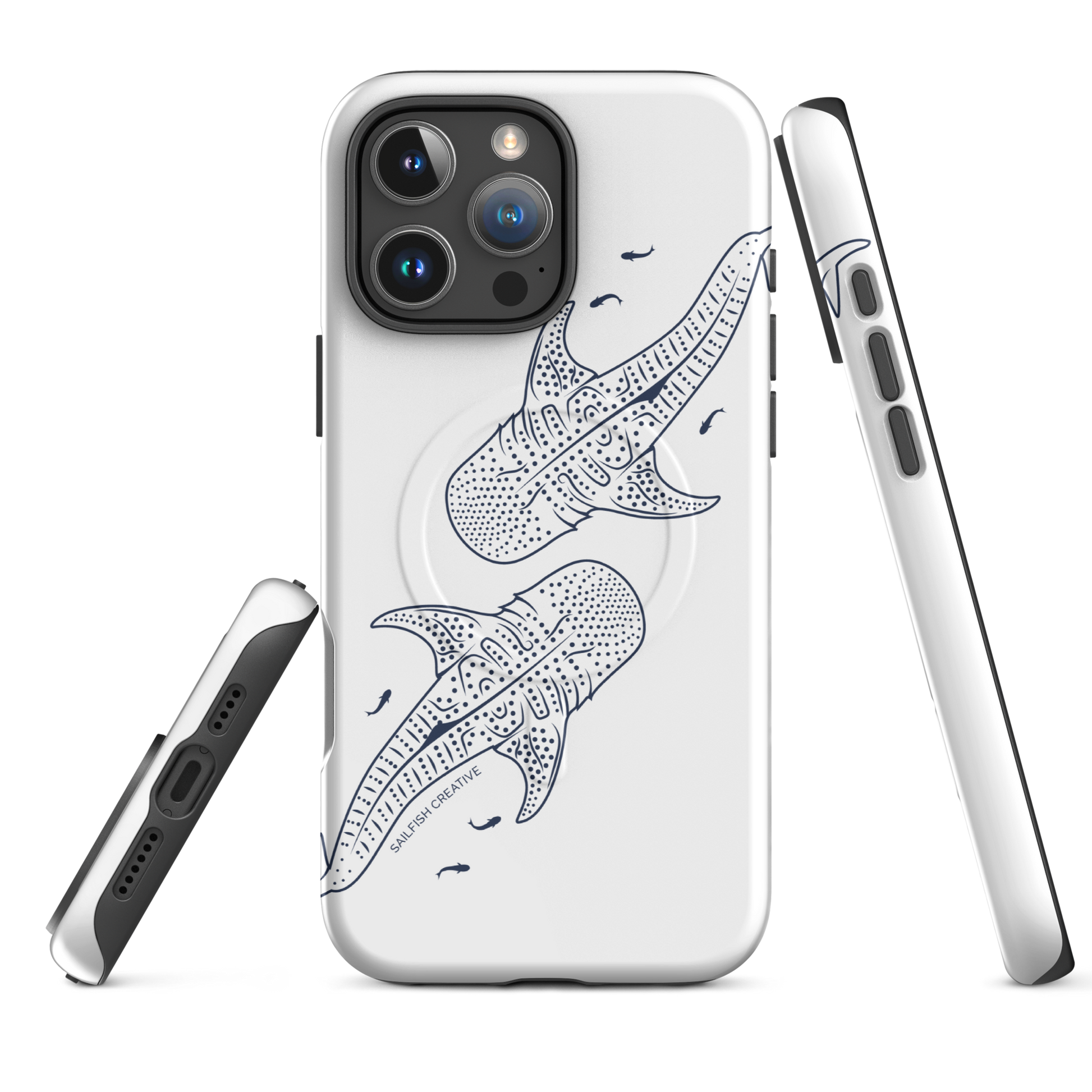 iPhone MagSafe Tough Case - Whale Sharks Outline - Sailfish Creative