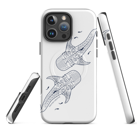 iPhone MagSafe Tough Case - Whale Sharks Outline - Sailfish Creative