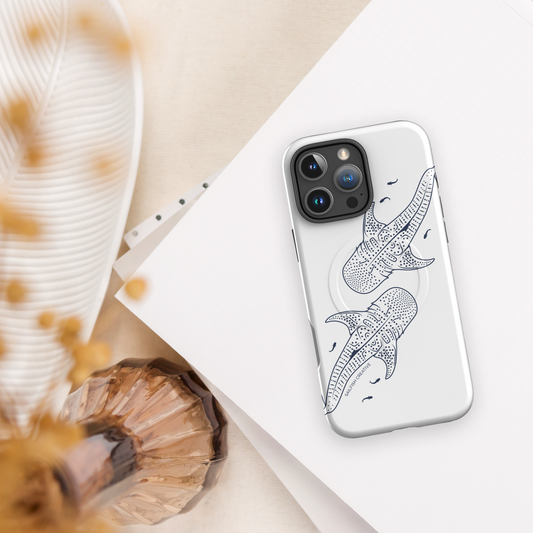 iPhone MagSafe Tough Case - Whale Sharks Outline - Sailfish Creative