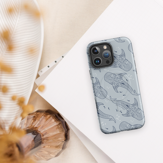 iPhone MagSafe Tough Phone Case - Whale Sharks Pattern - Sailfish Creative